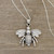 Sterling Silver Bee Pendant Necklace from India 'Humming Bee'