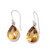 9-Carat Teardrop Citrine Dangle Earrings from India 'Yellow Glimmer'