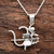 Sterling Silver Shiva Trident Pendant Necklace from India 'Shiva's Grace'