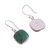 Square Chrysocolla Dangle Earrings from Peru 'Window'