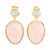 Gold Plated Rose Quartz and Chalcedony Dangle Earrings 'Sparkling Muse'
