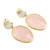 Gold Plated Rose Quartz and Chalcedony Dangle Earrings 'Sparkling Muse'