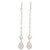 Rainbow Moonstone and Cultured Pearl Dangle Earrings 'Purest Harmony'