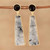 Gold Plated Tourmalinated Quartz and Onyx Dangle Earrings 'Elegant Towers'