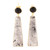 Gold Plated Tourmalinated Quartz and Onyx Dangle Earrings 'Elegant Towers'