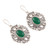 Green Onyx Oval Dangle Earrings from India 'Green Palace'