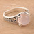 Rose Quartz Single-Stone Ring Crafted in India 'Gleaming Pink'