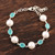 Cultured Pearl and Blue Chalcedony Link Bracelet from India 'Gleam and Glow'