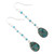 Composite Turquoise Link Dangle Earrings Crafted in India 'Raining Drops'