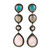 Artisan Crafted 925 Silver Gemstone Earrings with 18k Gold 'Artist's Palette'