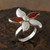 Carved Carnelian Flower Ring 'Petal Play'