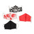 4 White w Red  w Black 2-Layer Cotton Face Masks 'Bold Contrasts'