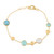 18k Gold Plated Multi Gemstone Station Bracelet 'Golden Glamour'