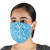 3 Block Print Blue  Rose 2-Layer Pleated Cotton Face Masks 'Block Print Beauty'