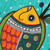 Madhubani Style Fish Painting 'Fish Family'