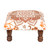 Multicolored Mandala Motif Ottoman with Wood Legs 'Floral Mandala in Orange'