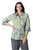 Screen Printed Floral-Motif Cotton Blouse 'Lush and Lovely'