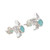 Chalcedony and Cubic Zirconia Button Earrings 'Icy Tears'