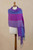 Hand Woven Alpaca Blend Jacquard Shawl Scarf from Peru 'Violet Sunsets'