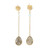 Hand Made Gold-Plated Labradorite Dangle Earrings 'After Dinner'