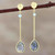Hand Made Gold-Plated Labradorite Dangle Earrings 'After Dinner'