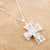 Sterling Silver and Rainbow Moonstone Cross Necklace 'True Faith'