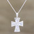 Sterling Silver and Rainbow Moonstone Cross Necklace 'True Faith'