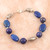 Sterling Silver and Lapis Lazuli Beaded Bracelet 'Night Harmony'