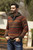 Men's Fair Trade Alpaca Art Knit Pullover Sweater 'Mountain Sunset'