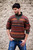 Men's Fair Trade Alpaca Art Knit Pullover Sweater 'Mountain Sunset'