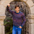 Patterned Blue and Burgundy Alpaca Men's Knit Sweater 'Colca Canyon'