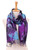 Thai Tie-Dyed Blue and Purple Cotton Scarf 'Amethyst Sky'