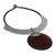 Coconut Wood Crochet Statement Necklace 'Gray Tribal Glam'