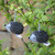 Pair of Grey Acrylic Hedgehog Ornaments Crocheted by Hand 'Spiky Celebration'