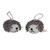 Pair of Grey Acrylic Hedgehog Ornaments Crocheted by Hand 'Spiky Celebration'