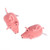 Pair of Pink Acrylic Pig Ornaments Crocheted by Hand 'Piggy Holidays'