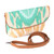 Ikat Cotton Sling Bag in Tan and Aqua with Removable Strap 'Dreamy Vibes'