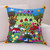 Fair Trade Folk Art Patterned Applique Cushion Cover 'Spring Fun'