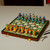 Traditional Painted Lacquered Wood Chess Set from Tajikistan 'Tajikistan Intellectual'