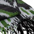 Hand-Woven Fringed Cotton Ikat Scarf in Black and Green 'Uzbek Appeal'