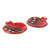 Pair of Red and Grey Glazed Ceramic Pomegranate Catchalls 'Sweet Pomegranate'