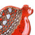 Pair of Red and Grey Glazed Ceramic Pomegranate Catchalls 'Sweet Pomegranate'