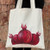 Pomegranate-Inspired Hand-Painted Red Cotton Tote Bag 'Red Nur'