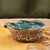 Pomegranate-Shaped Glazed Turquoise Ceramic Catchall 'Majestic Core'