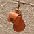100 Brown Leather Earbud Holder and Keychain Set 'Lucky Melody in Brown'