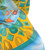 Hand-Painted Leafy and Floral Light Blue Silk Scarf 'Meghri Garden'