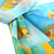 Hand-Painted Leafy and Floral Light Blue Silk Scarf 'Meghri Garden'