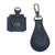 100 Blue Leather Earbud Holder and Keychain Set 'Personal Style in Blue'