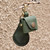 100 Green Leather Earbud Holder and Keychain Set 'Lucky Melody in Green'