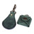 100 Green Leather Earbud Holder and Keychain Set 'Lucky Melody in Green'